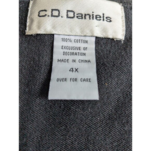 C.D. Daniels Womens Black 1X Sweater Bedazzled With Rhinestones - Picture 8 of 10